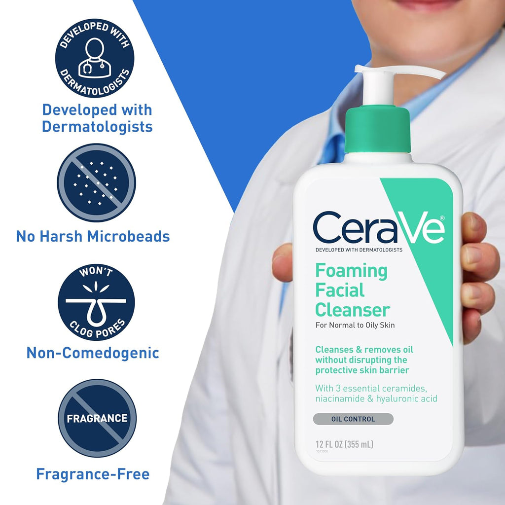 Foaming Facial Cleanser for Oily Skin, 16 Fl Oz, Fragrance Free