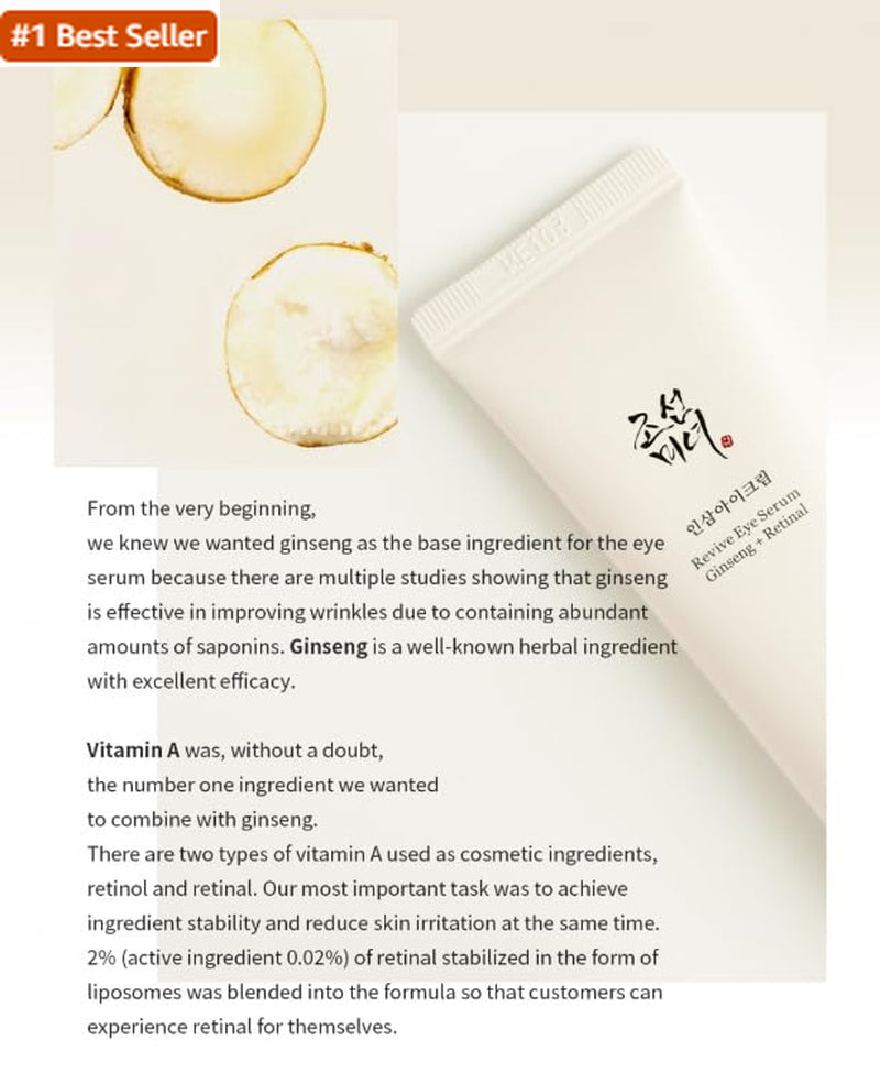 Beauty of Joseon Revive Eye Serum with Retinal Niacinamide Correction for Puffy