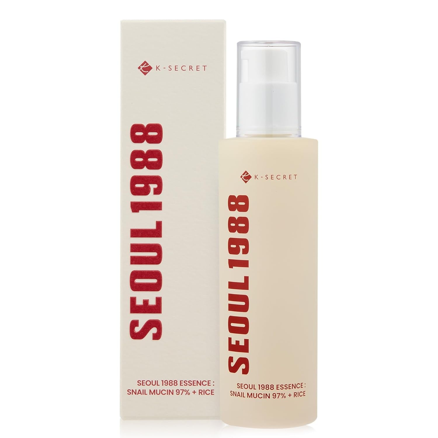 SEOUL 1988 Essence : Snail Mucin 97% + Rice, 100Ml/3.38Fl.Oz. | 97% Snail Secretion with Rice Ferment Filtrate and Rice Extract for Skin Hydration, Soothing | Korean Skincare |